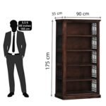 Bookshelf | Book Shelf Cabinet for Home & Office Living Room Furniture, Walnut Finish | Pre Assembled Bookshelf - Image 2