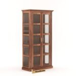 Crockery Cabinet | Wooden Book Shelf Cabinet with Storage Rack with Door for Home. (2 Door, Honey) - Image 4