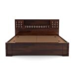 Bed with Headboard & Box Storage - Handcrafted Wooden Bed for Bedroom - Ideal for Home (Flyding Diamond Walnut, King) - Image 5