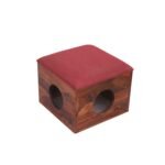 Card Holo Coffee Table Set with 4 Stools, Sheesham Wood, 80x80x43 cms - Image 7