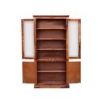 Multipurpose Kitchen Crockery Cabinet Display Rack with 4 Door and 4 Shelf for Living Room | Solid Wood Bookcase for Home Office. (Honey, Size: 33x15x69 Inch) - Image 5