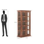 Crockery Cabinet | Wooden Book Shelf Cabinet with Storage Rack with Door for Home. (2 Door, Honey) - Image 2