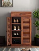 Shoe Storage Cabinet for Home, Shoe Rack with Seat & Door, Shoe Organizer, Shoe Rack for Home, Honey Matte Finish - Image 7