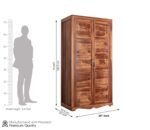 Wardrobe for Clothes | Sheesham Wood 2-Door Wardrobe with 6 Shelves Storage | Solid Wood Large Cupboard Almirah: Storage Cabinet for Your Living Room/Bedroom (Honey Finish) - Image 2
