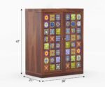 Bar Cabinet | Home Bar Furniture with Wine Rack & Drawer | Honey Brown Corner Bar Unit - Image 2