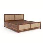 King Size Bed with Storage for Bedroom Living Room Hall | Wooden Double Bed Cot Palang for Home Hotel (Vintage) (Honey1, King) - Image 8