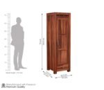 Wardrobe with 1 Drawwer Storage | Solid Wood Large Cupboard Storage Cabinet Natural Colour Finish (Shaker) - Image 2