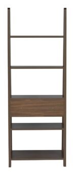 Wood Ladder Book Shelf and Display Unit (Walnut, Matte Finish) - Image 4