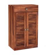 Shoe Storage Cabinet for Home, Shoe Rack with Seat & Door, Shoe Organizer, Shoe Rack for Home, Honey Matte Finish - Image 5