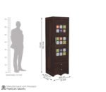 Wardrobe for Clothes Storage | Sheesham Wood Wardrobe with Ceramic Tile Design & 2 Drawers | Handcrafted 1-Door Wooden Almirah for Bedroom | Dark Walnut Finish - Image 2