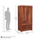 Wardrobe for Cloths Storage | Sheesham Wood Wardrobe for Bedroom & Home | Solid Wood Almirah for Storage (Honey Finish) - Image 2