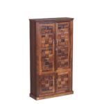 Diamond Cut 4 Door Almirah/Wardrobe/Cabinet with Storage of 4 Shelves and 2 Drawers, Pre-Assembled (Natural Honey Finish) (Honey Finish ) - Image 5