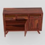 Sideboard Cabinet for Living Room | Side Board with 3 Drawers & 3 Doors Cabinet Storage for Dining, Drawing and Home Office | Solid Wood Sheesham, Honey Finish - Image 6
