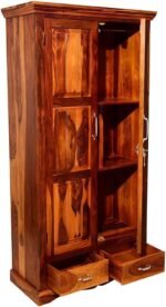 Solid Sheesham Wood 2 Door 2 Drawers Almirah/wardrobe/cupboard - Image 5