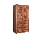 Wardrobe for Clothes | Sheesham Wood 2-Door Wardrobe with 6 Shelves Storage | Solid Wood Large Cupboard Almirah: Storage Cabinet for Your Living Room/Bedroom (Honey Finish) - Image 4