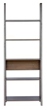 Wood Ladder Book Shelf and Display Unit (Walnut, Matte Finish) - Image 5