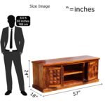 TV CABINET DIMOND | TV Cabinet or Entertainment Unit Stand for Living Room Home (Brown Honey Finish) - Image 2