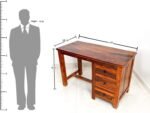 Study Writing Table with 3 Storage Drawer for Study Room Living Room Hall Home Office Soild Sheesham Wood | Computer Laptop Table | Computer Desks | Brown - Image 2