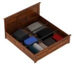 Kuber King Size Bed with Box Storage for Bedroom Living Room Wooden Double Bed Palang (Natural Finish) - Image 6