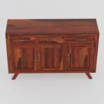 Sideboard Cabinet for Living Room | Side Board with 3 Drawers & 3 Doors Cabinet Storage for Dining, Drawing and Home Office | Solid Wood Sheesham, Honey Finish - Image 5