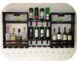 Bar Cabinet, Wall Mounted bar Cabinet, Wine Cellar Door Cup Bars, 20-22 Glass and 16-18 Bottle Holder Wine Rack (Big) - Image 3