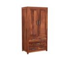 Wardrobe for Cloths Storage | Sheesham Wood Wardrobe for Bedroom & Home | Solid Wood Almirah for Storage (Honey Finish) - Image 3