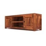 Tv Unit for Living Room | Free Standing Multipurpose Media Console Tv Cabinet Sideboard | Tv Table 2 Door Cabinet & 2 Open Shelf Storage | - Image 5