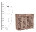 Shoerack Honey, Shoe Storage Cabinet for Home, Shoe Rack with Seat & Door, Shoe Organizer, Shoe Rack for Home, Honey Matte Finish - Image 7