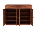 Shoerack Honey, Shoe Storage Cabinet for Home, Shoe Rack with Seat & Door, Shoe Organizer, Shoe Rack for Home, Honey Matte Finish - Image 4
