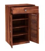 Shoe Storage Cabinet for Home, Shoe Rack with Seat & Door, Shoe Organizer, Shoe Rack for Home, Honey Matte Finish - Image 2