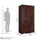 Armania Dual Storage Wardrobe with Door and Drawer for Bedroom Living Room Home Almirah for Clothes Wooden Furniture (Walnut Finish) - Image 2
