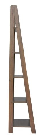 Wood Ladder Book Shelf and Display Unit (Walnut, Matte Finish) - Image 3