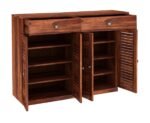 Shoerack Honey, Shoe Storage Cabinet for Home, Shoe Rack with Seat & Door, Shoe Organizer, Shoe Rack for Home, Honey Matte Finish - Image 3