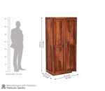Wardrobe with Shelf Storage Bedroom Living Room Home Almirah for Clothes Wooden Furniture (Natural Finish) - Image 2