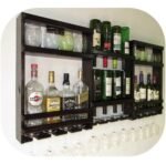 Bar Cabinet, Wall Mounted bar Cabinet, Wine Cellar Door Cup Bars, 20-22 Glass and 16-18 Bottle Holder Wine Rack (Big) - Image 4