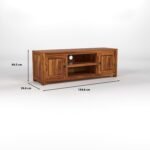 Tv Unit for Living Room | Free Standing Multipurpose Media Console Tv Cabinet Sideboard | Tv Table 2 Door Cabinet & 2 Open Shelf Storage | - Image 7
