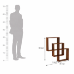 Intersecting Floating Wall Mounted Shelf Rack for Home (Honey Finish) - Image 4