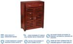Shoe Rack Cabinet with 2 Drawers (Honey Finish) - Image 3