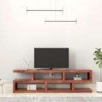 TV Cabinet | Natural Finish, Open Shelves
