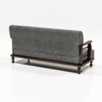 Wooden 5 Seater Sofa Set - 3+1+1, for Living Room, Drawing Room, Office & Lounge | Solid Sheesham Wood, Fabric (Brown) - Image 4