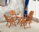 Portable Foldable 4 Seater Chair with Table Set