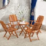 Portable Foldable 4 Seater Chair with Table Set