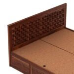 Niwar King Size Bed with Box Storage Wooden Double Bed Furniture Palang for Bedroom Living Room Home (Honey Finish) - Image 7