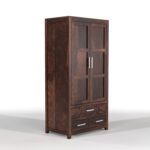 Cupboard for Clothes | sheesham Wood Wardrobe with 1 Drawwer Storage | Solid Wood Large Cupboard Storage Cabinet Natural Colour Finish (Asian) - Image 5