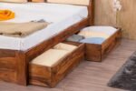 King Size Bed with Drawer Storage | Wooden Double Bed Cot Palang | Ideal Furniture for Bedroom, Living Room, Hotel and Home (Honey Finish) - Image 5