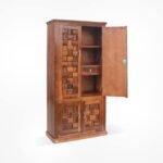 Diamond Cut 4 Door Almirah/Wardrobe/Cabinet with Storage of 4 Shelves and 2 Drawers, Pre-Assembled (Natural Honey Finish) (Honey Finish ) - Image 9