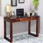 Study Table with 2 Drawers Storage for Study Room Home || Wooden Standard Workstation Desk Without Storage for Office Living Room - Honey Oak Finish
