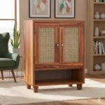 3-Shelf Shoe Rack Organizer for Hallway & Entryway Storage | Sheesham Wood Storage Unit for Shoes & Accessories (Honey Finish) - Image 2