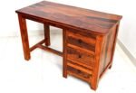Study Writing Table with 3 Storage Drawer for Study Room Living Room Hall Home Office Soild Sheesham Wood | Computer Laptop Table | Computer Desks | Brown - Image 5