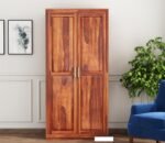 Wardrobe with Shelf Storage Bedroom Living Room Home Almirah for Clothes Wooden Furniture (Natural Finish) - Image 7